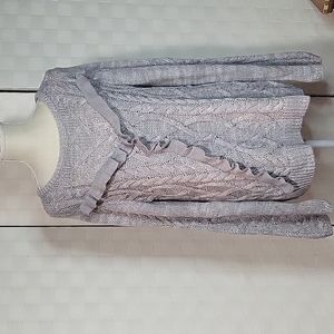 Lauren Conrad Size L- Women's Grey Ruffle Sweater